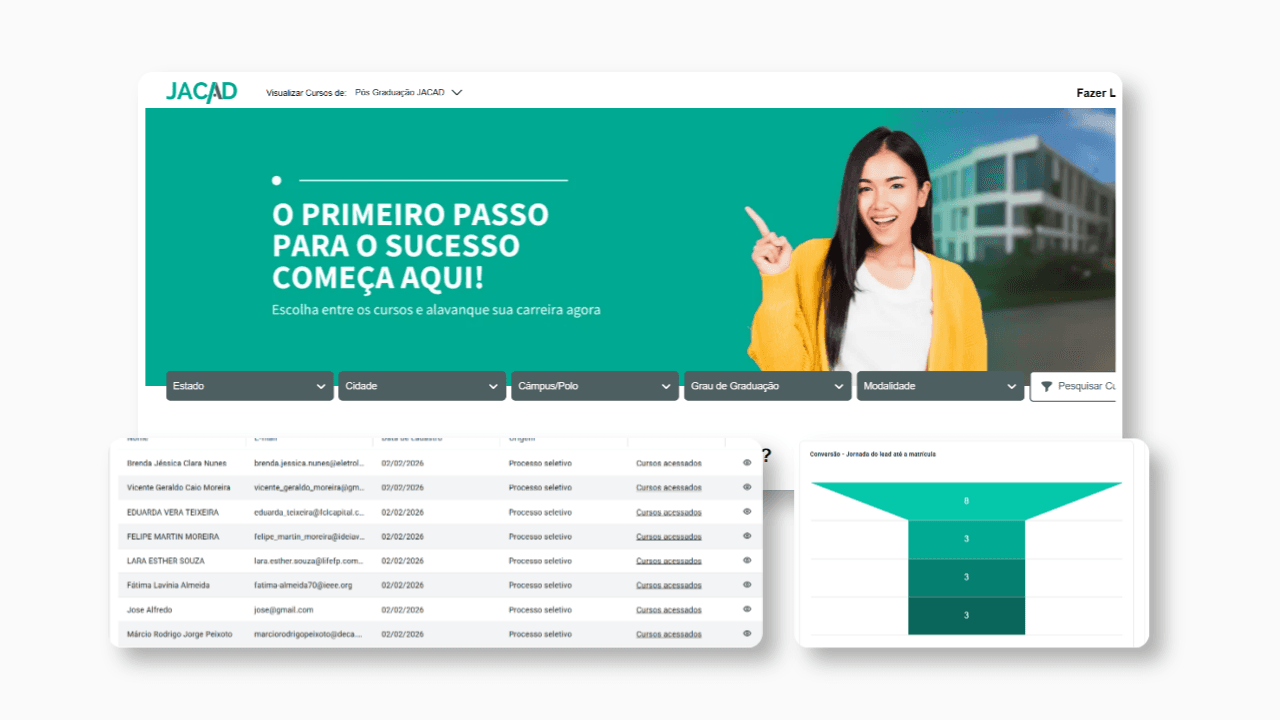 Captação de alunos e processo seletivo digital